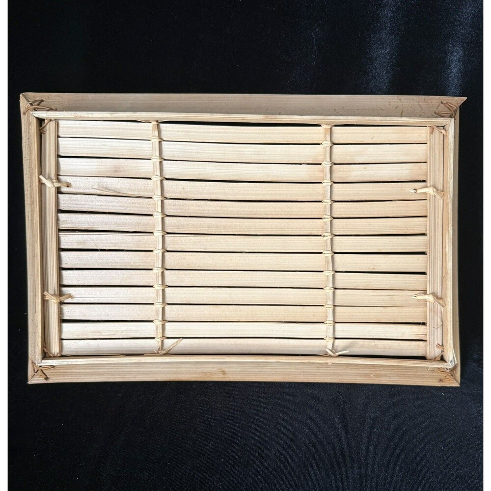 Vintage Bamboo Beach House Cottage Cabin Reed Serving Tray Handles